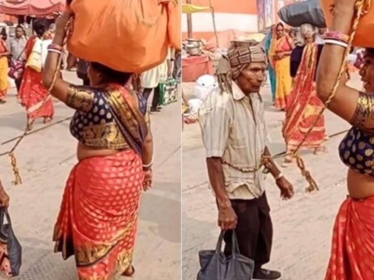 महाकुंभ में खो न जाए पति, महिला ने किया ऐसा जुगाड़